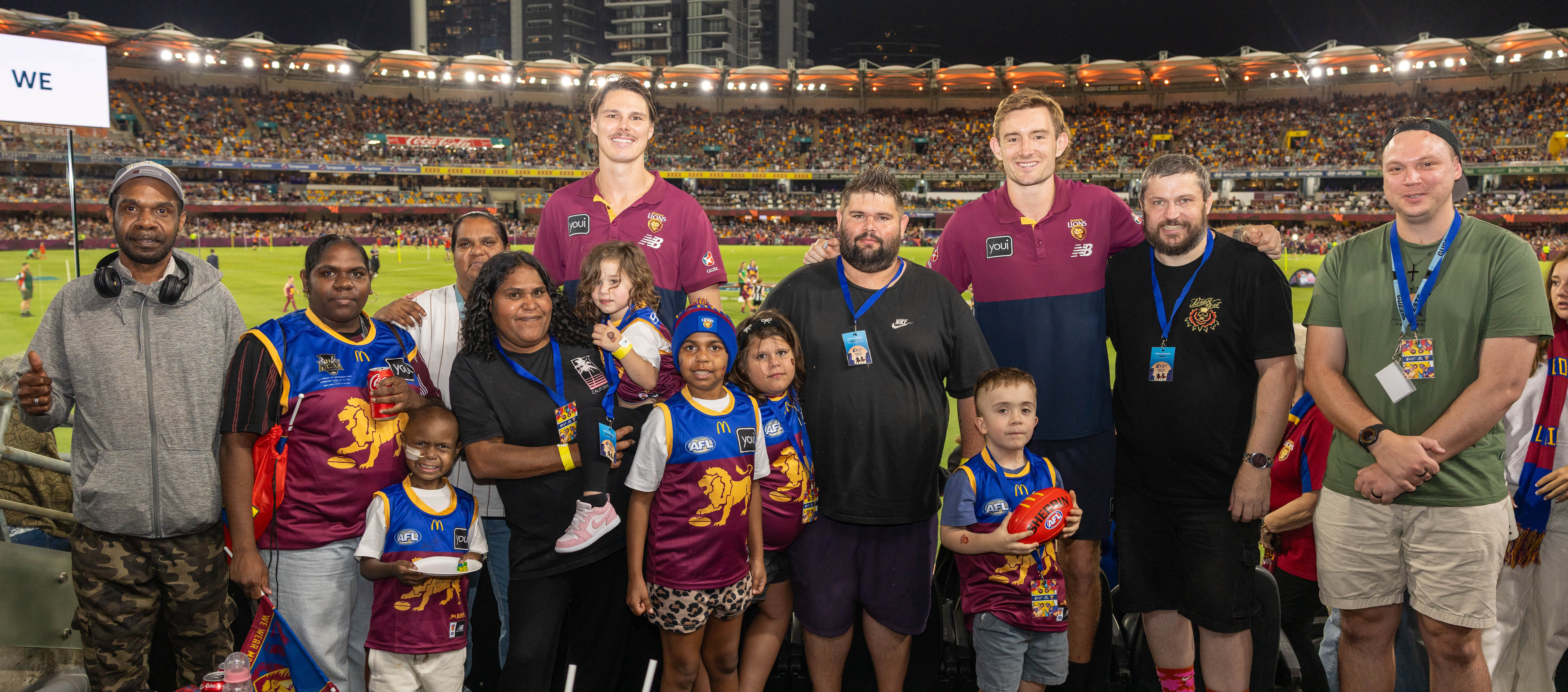 Brisbane Lions with Ronald McDonald House South East Queensland families